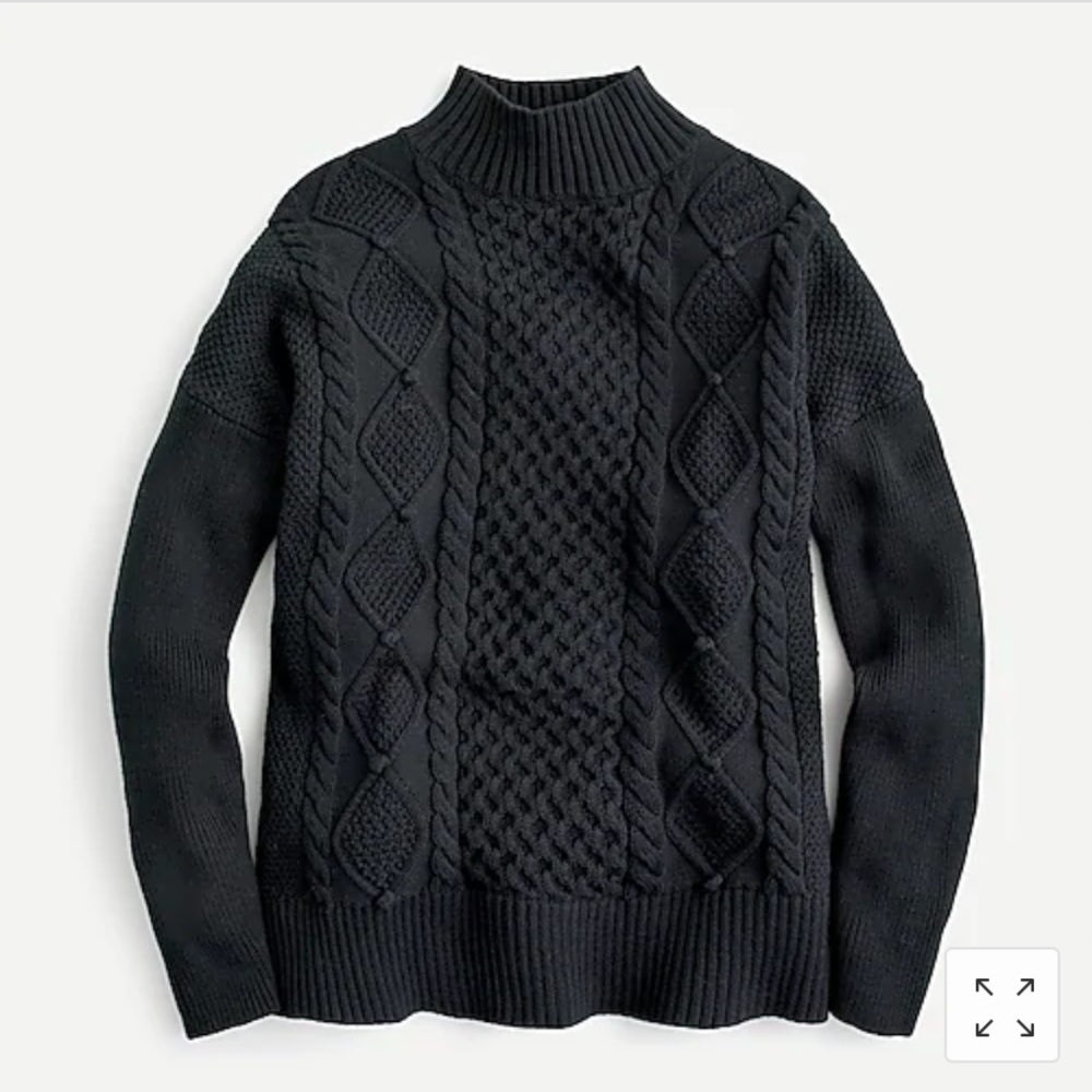 NWT J. Crew Mockneck Cable Knit Sweater